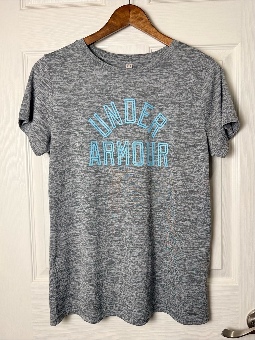 Under Armour Performance Tee | Heather Gray with Teal Logo